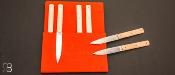 Set of 6 9.47 table knives with white handle by Perceval REF HB_94706