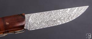   Couteau "1515 collection Globetrotter" par Manu Laplace - Loupe d'érable et lame damas