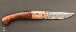   Couteau " 1515 " collection "1900" par Manu Laplace - Bois de fer/Mokume et Damas