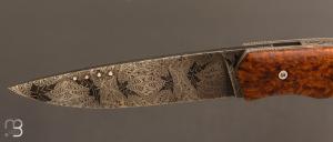  Couteau " 1820 " custom par Louis Contat - Loupe de peuplier et lame damas de Nicolas Mestrallet