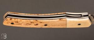 Couteau " 1820 Hors Série N°000 " lame damas flocons - 200 ans Maison Berthier