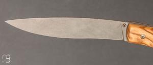   Couteau " Amorce " de Alexandre VALLET - Bois d'olivier et 14c28n