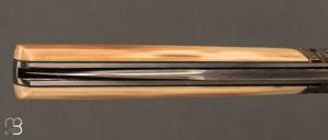 Couteau "  Barlow " pliant custom par Nicolas Weber - Ivoire de mammouth et lame en RWL34