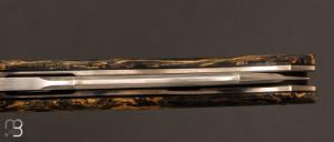  Couteau " Bluff " de collection par Olivier Ouertal - Bouleau stabilisé et RWL-34