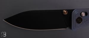   Couteau " Bougie Banter WE24009-1 " WE KNIFE - Blue Titanium et CPM S45VN