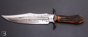    Couteau " Bowie " de Samuel Lurquin - Acier U10A et bois de cerf Sambar