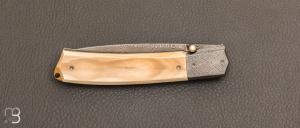  Couteau  " Classico " de collection ivoire de mammouth et damas de Philippe Ricard
