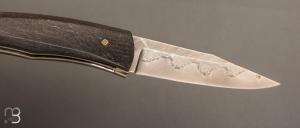 Couteau " Pièce unique " par Alain & Joris Chomilier - Damas carbone de Baker Forge et morta