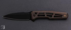  Couteau " Dressytak " par WE KNIFE - Grind Tactical Knives (GTK) Design - Skeletonized Bronze Titanium - WE25059B-1