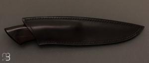    Couteau Droit de collection par Jean Paul Sire - Ébène du Mozambique et Damas multi-barreaux