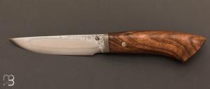 Couteau droit fait main de Jean Paul Sire - Noyer et lame forge acier C130