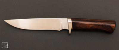 Couteau " Droit " en bois de fer et lame acier 90McV8 par Laurent Gaillard