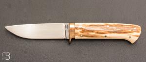   Couteau "Droit custom" par Joël Grandjean - Ivoire de mammouth et RWL34
