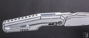   Couteau " Elementak " par CKF Knives et Thomas Gony GTKnives - Titane Cel Shading et M398