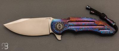   Couteau " FEROX " pliant de Gudy van Poppel - Timascus et N690