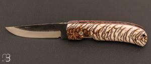 " Fidel " pocket knife stabilized pine cone handle by Citadel Dep Dep