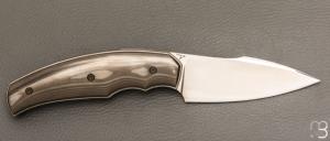  Couteau " Front Flipper custom " pliant par David Lespect - Fibre de carbone et lame RWL34