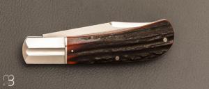    Couteau " Grand Lanny's clip " de Ken Steigerwalt - Amber Stag et RWL34