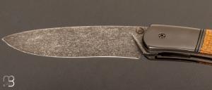    Couteau  "  Gyr " front flipper custom par Tim Bernard - Micarta  et Zirconium