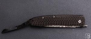     Couteau pliant "H300-D" par William Henry - Fibre de carbone et lame damas