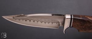    Couteau " Hurak " fixe de Samuel Lurquin - Noyer de Russie et W2