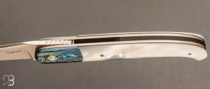     Couteau  "  Interprétation Laguiole " custom de Stéphane Sagric - Nacre et RWL34
