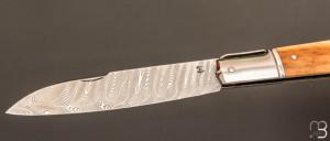    Couteau " Interprétation Issoire" par Erwann Aubriet - Ivoire de mammouth et damas