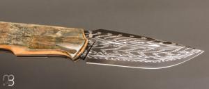    Couteau " custom " de Berthelemy Gabriel - La Forge Agab -  Ivoire de mammouth et damas