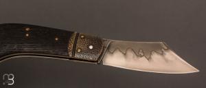 Couteau " Jackdaw " pliant custom morta par Nicolas Weber
