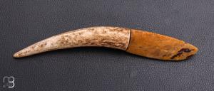 Couteau " Jaspe de Fontmaure et bois de cerf " par Kévin Chartier