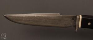  Couteau  de  chasse de Jean Paul Sire - Ebène du Mozambique et lame damas multi barreaux