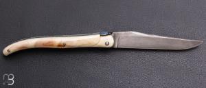  Couteau " Laguiole 13 cm" par Rozelier Fabien Ty Coutelier - Ivoire de phacochère et lame 90Mcv8