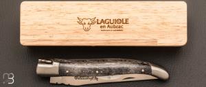 Couteau Laguiole en Aubrac Erable ondé noir brossé - Acier 12c27 mat