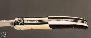    Couteau " Laguiole Franc-Maçon 12 cm " par Philippe Voissière - Mammouth / corne de buffle