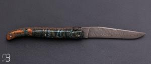  Couteau Laguiole custom par Stéphane Rambaud - Molaire de mammouth et damas
