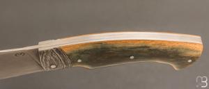  Couteau " Le 45 " Cran forcé par Mickaël Moing - Mammouth / Damas et XC100