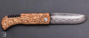  Couteau de poche Le Bugiste Bouleau Cran Forcé avec Tire-bouchon de Frédéric Maschio