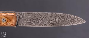  Couteau " Le Capi " par la Coutellerie Savignac - Bouleau et lame en damasteel