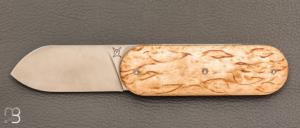  Couteau " Le Cerbre " pliant par l'Atelier Les 2 Diables - Bouleau madr et 14c28N
