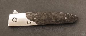   Couteau " Le City " custom pliant par J.P Martin - Fibre de carbone et RWL34