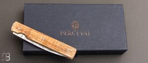  Couteau  " Le Français "  par Atelier Perceval - Fût de chêne et Damasteel®