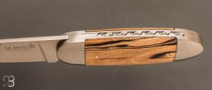 Couteau " Le Manu " par La Bonne Trempe - Hêtre échauffé et 14c28