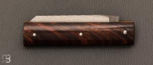    Couteau " Le Royaliste " custom  par Nicolas Couderc - Bois de fer d'Arizona et VG10 Suminagashi