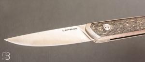    Couteau " Le Galeriste Titane LPO " button-lock par Lepage Knives - Fatcarbon Snakeskin Gold