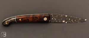   Couteau  "  Le Passager " de Pierre Thomas - Atelier Odae - Loupe de bois de fer et carbone