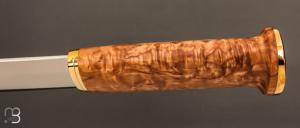    Couteau " Leuku " de chasse de Pekka Tuominen - Bouleau madré