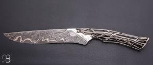   Couteau "Liane d'acier" fixe par Willy Foulboeuf - La Forge du Monstre - Full inox