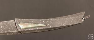    Couteau "  Liner-Lock " par Alain & Joris Chomilier - Damas inoxydable Chad Nichols