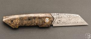    Couteau  "  Liner-Lock " custom par Romain Lopez - Fatcarbon et Damasteel®