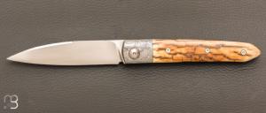    Couteau " Liner lock " par Grégory Picard - Ivoire de mammouth et S45VN